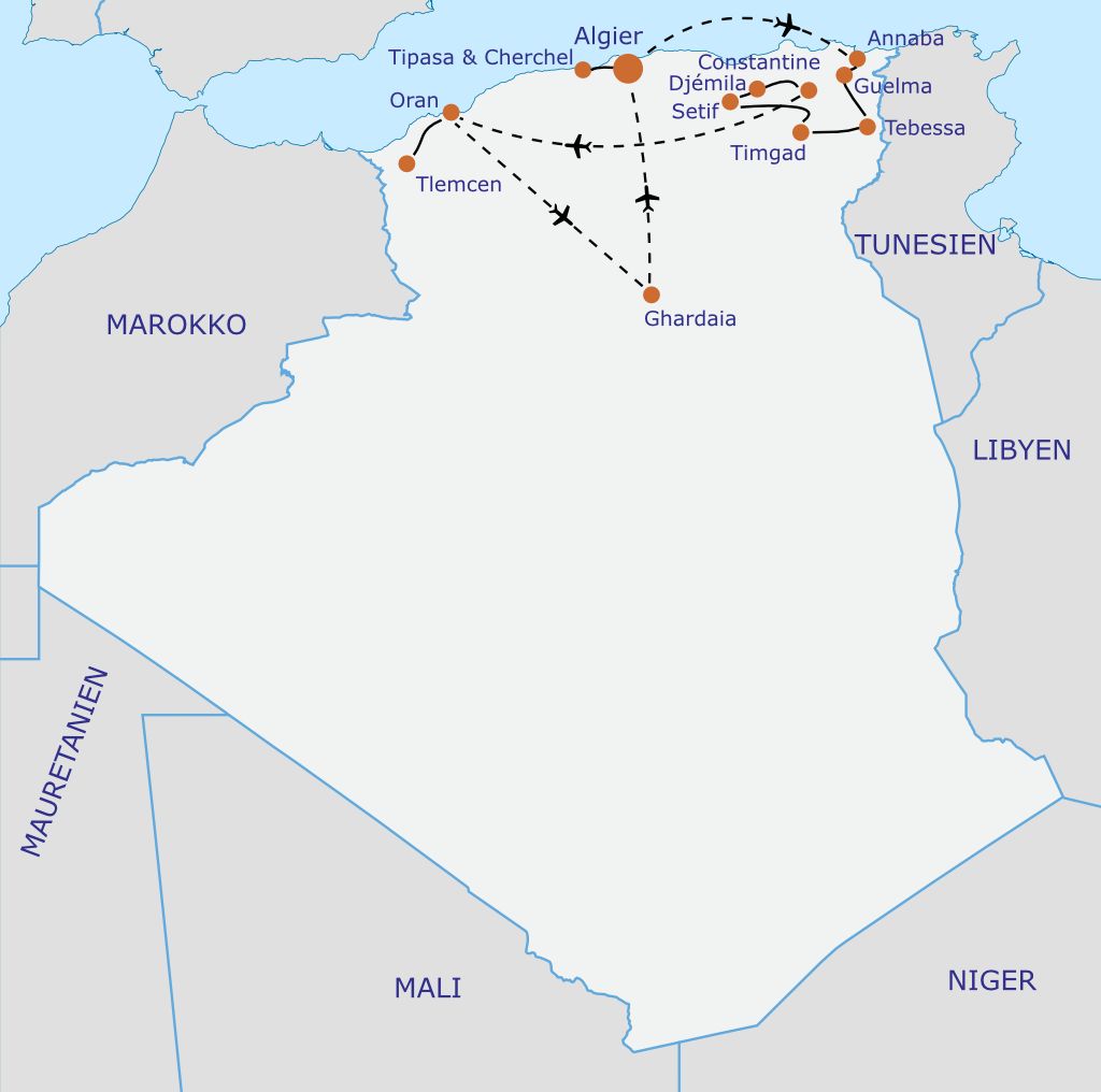 Algerien Karte Ghadames